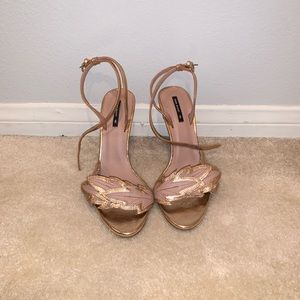 Zara | Shoes | Zara Rose Gold Leaf 